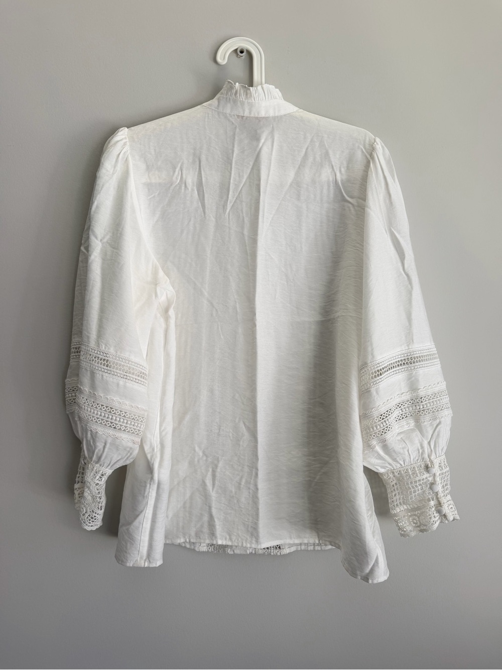 Maje White Ruffle-Trim Button Blouse - Picture 2 of 4